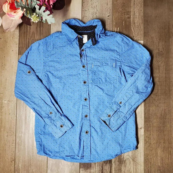 LEVEL TEN AUTHENTIC Blue Cotton Button Down Dress Shirt Boys Size Small (8) EUC - Picture 15 of 15